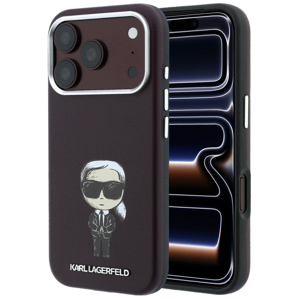 Capa MagSafe para Apple iPhone 18 Pro Max / 17 Pro Max, Karl Lagerfeld, HC SW Ikonik, Vinho