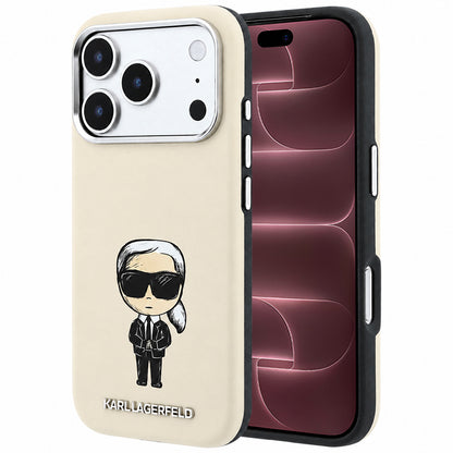 Capa MagSafe para Apple iPhone 18 Pro Max / 17 Pro Max, Karl Lagerfeld, Ikonik Sketch, Bege