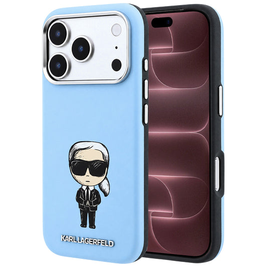 Capa MagSafe para Apple iPhone 18 Pro Max / 17 Pro Max, Karl Lagerfeld, Ikonik Sketch, Azul
