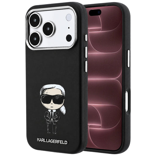 Capa MagSafe para Apple iPhone 18 Pro Max / 17 Pro Max, Karl Lagerfeld, Ikonik Sketch, Preta