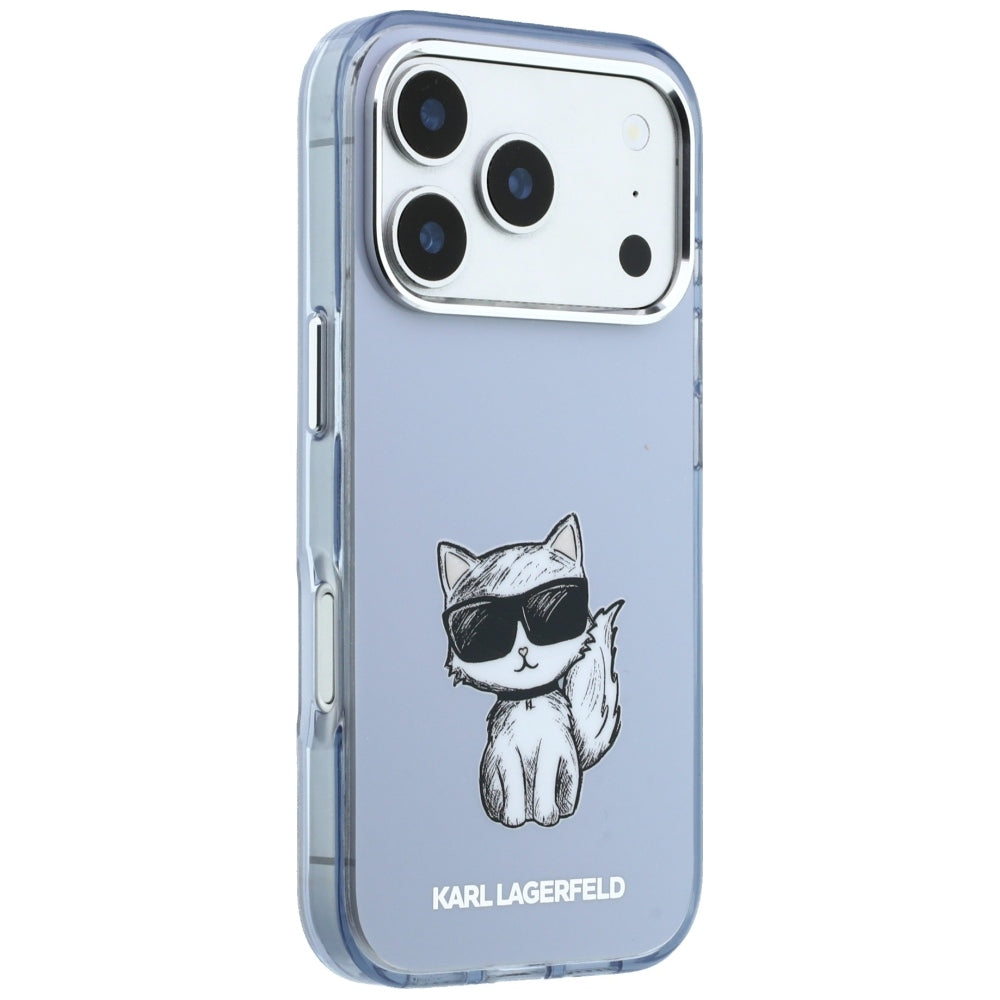 Capa MagSafe para Apple iPhone 18 Pro Max / 17 Pro Max, Karl Lagerfeld, IML Choupette Body Sketch Print, Azul