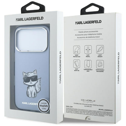 Capa MagSafe para Apple iPhone 18 Pro Max / 17 Pro Max, Karl Lagerfeld, IML Choupette Body Sketch Print, Azul
