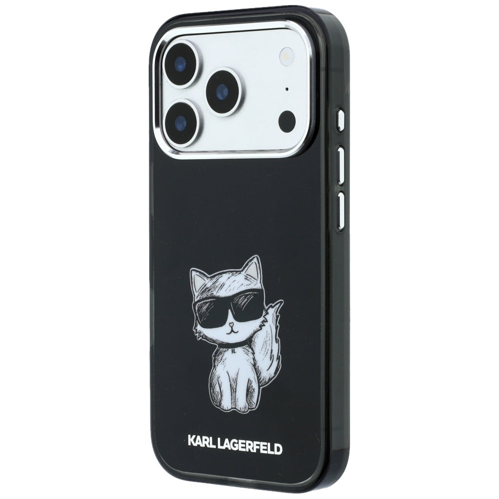Capa MagSafe para Apple iPhone 18 Pro Max / 17 Pro Max, Karl Lagerfeld, IML Choupette Body Sketch Print, Preta