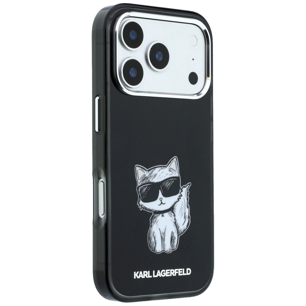 Capa MagSafe para Apple iPhone 18 Pro Max / 17 Pro Max, Karl Lagerfeld, IML Choupette Body Sketch Print, Preta