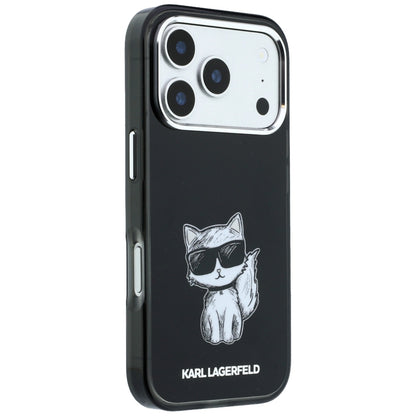 Capa MagSafe para Apple iPhone 18 Pro Max / 17 Pro Max, Karl Lagerfeld, IML Choupette Body Sketch Print, Preta