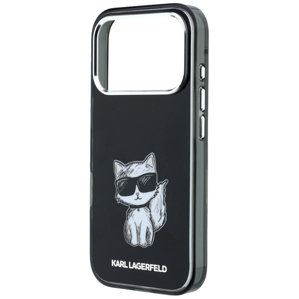Capa MagSafe para Apple iPhone 18 Pro Max / 17 Pro Max, Karl Lagerfeld, IML Choupette Body Sketch Print, Preta