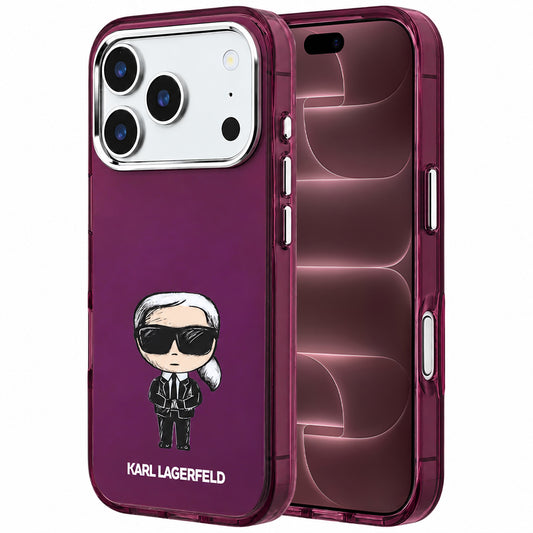 Capa MagSafe para Apple iPhone 18 Pro Max / 17 Pro Max, Karl Lagerfeld, IML Ikonik Sketch Print, Vinho