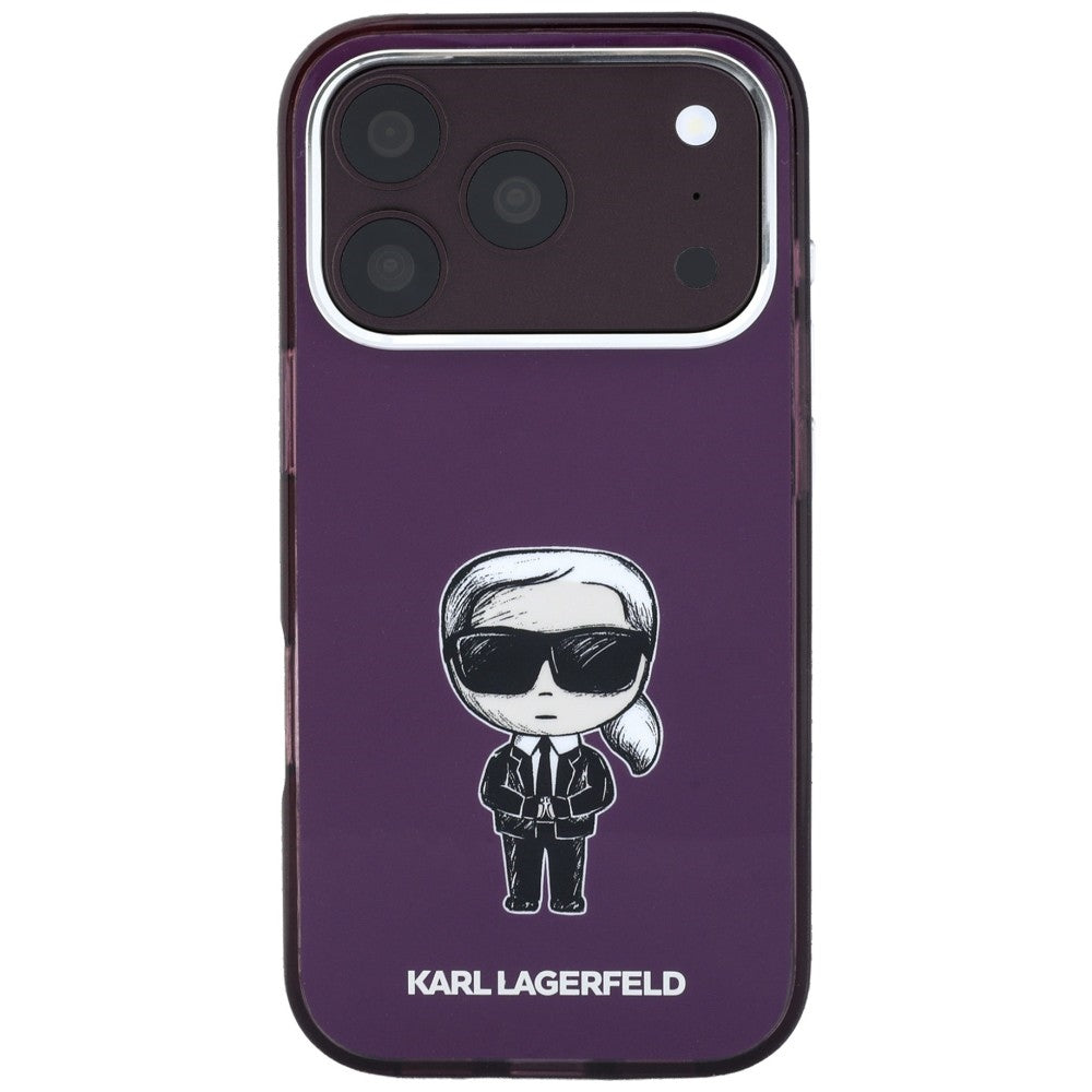 MagSafe Case for Apple iPhone 18 Pro Max / 17 Pro Max, Karl Lagerfeld, IML Ikonik Sketch Print, Burgundy