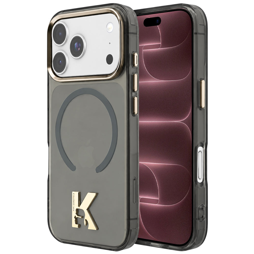 Husa MagSafe para Apple iPhone 18 Pro Max / 17 Pro Max, Karl Lagerfeld, IML Karl Head Logo, Preta