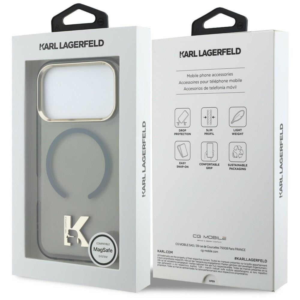 Husa MagSafe para Apple iPhone 18 Pro Max / 17 Pro Max, Karl Lagerfeld, IML Karl Head Logo, Preta