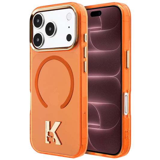 Capa MagSafe para Apple iPhone 18 Pro Max / 17 Pro Max, Karl Lagerfeld, IML Karl Head Logo, Laranja