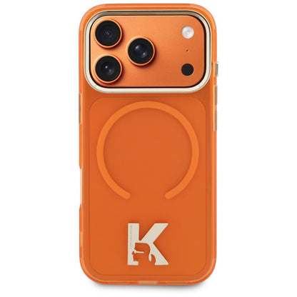 MagSafe Case for Apple iPhone 18 Pro Max / 17 Pro Max, Karl Lagerfeld, IML Karl Head Logo, Orange