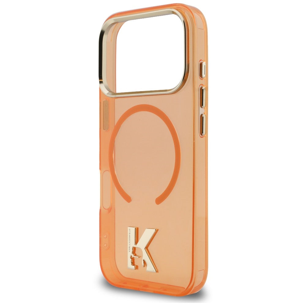 MagSafe Case for Apple iPhone 18 Pro Max / 17 Pro Max, Karl Lagerfeld, IML Karl Head Logo, Orange
