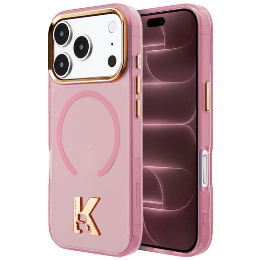 Capa MagSafe para Apple iPhone 18 Pro Max / 17 Pro Max, Karl Lagerfeld, IML Karl Head Logo, Rosa
