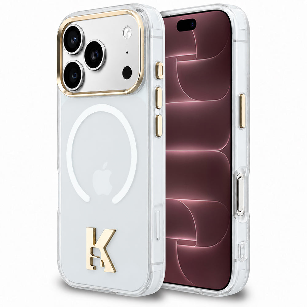 Capa MagSafe para Apple iPhone 18 Pro Max / 17 Pro Max, Karl Lagerfeld, IML Karl Head Logo, Transparente