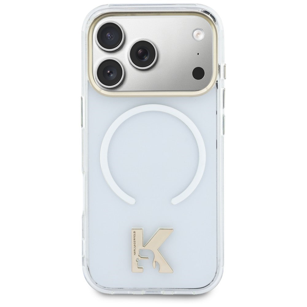 Capa MagSafe para Apple iPhone 18 Pro Max / 17 Pro Max, Karl Lagerfeld, IML Karl Head Logo, Transparente