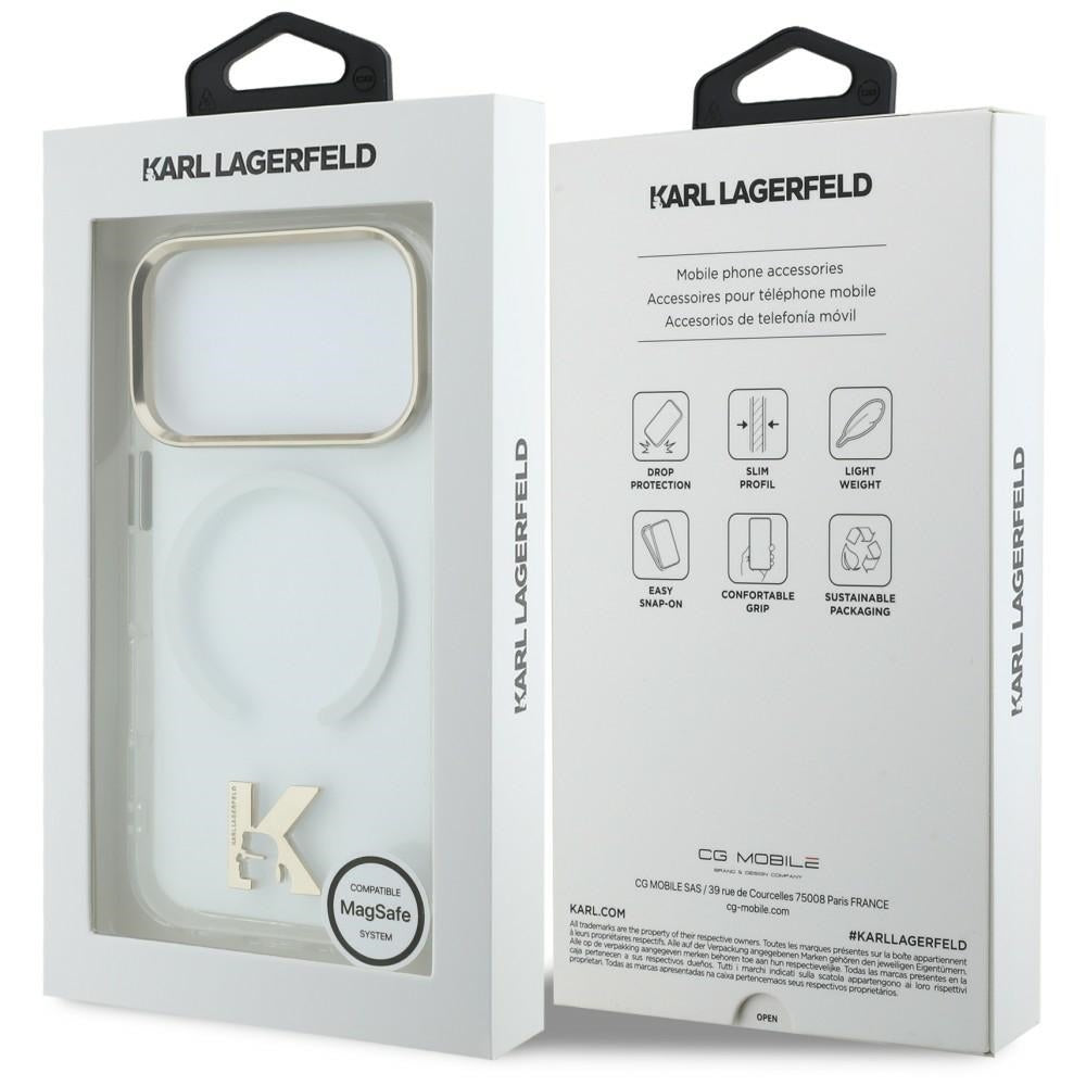 Capa MagSafe para Apple iPhone 18 Pro Max / 17 Pro Max, Karl Lagerfeld, IML Karl Head Logo, Transparente