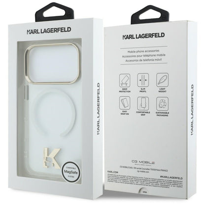 Capa MagSafe para Apple iPhone 18 Pro Max / 17 Pro Max, Karl Lagerfeld, IML Karl Head Logo, Transparente