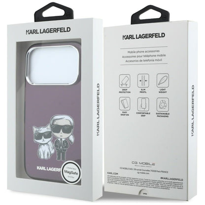 Capa MagSafe para Apple iPhone 18 Pro Max / 17 Pro Max, Karl Lagerfeld, IML KC Bodies Sketch Print, Vinho