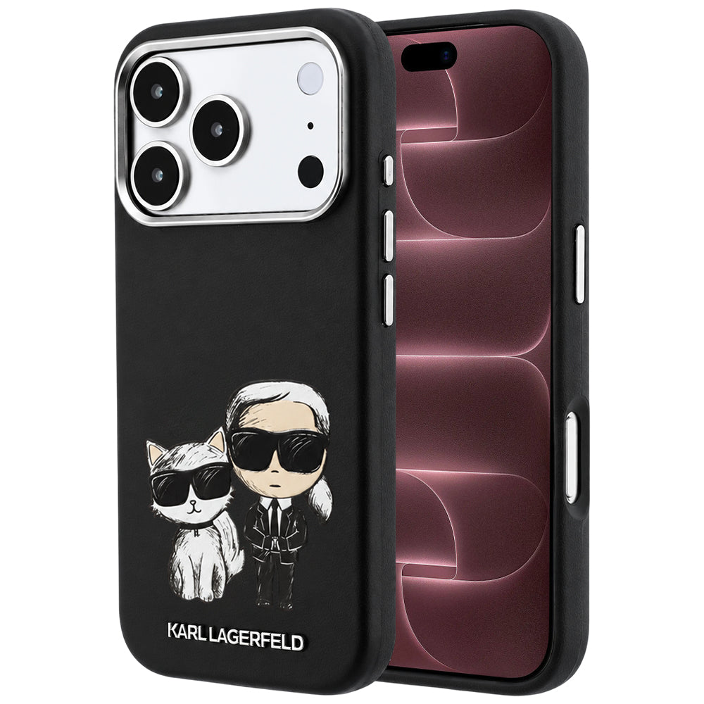 Capa MagSafe para Apple iPhone 18 Pro Max / 17 Pro Max, Karl Lagerfeld, KC Bodies Sketch, Preta