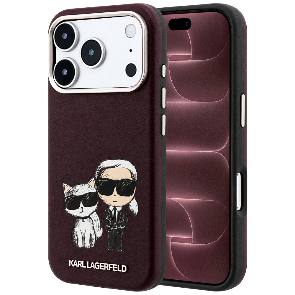 Capa MagSafe para Apple iPhone 18 Pro Max / 17 Pro Max, Karl Lagerfeld, KC Bodies Sketch, Vinho