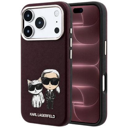 Capa MagSafe para Apple iPhone 18 Pro Max / 17 Pro Max, Karl Lagerfeld, KC Bodies Sketch, Vinho