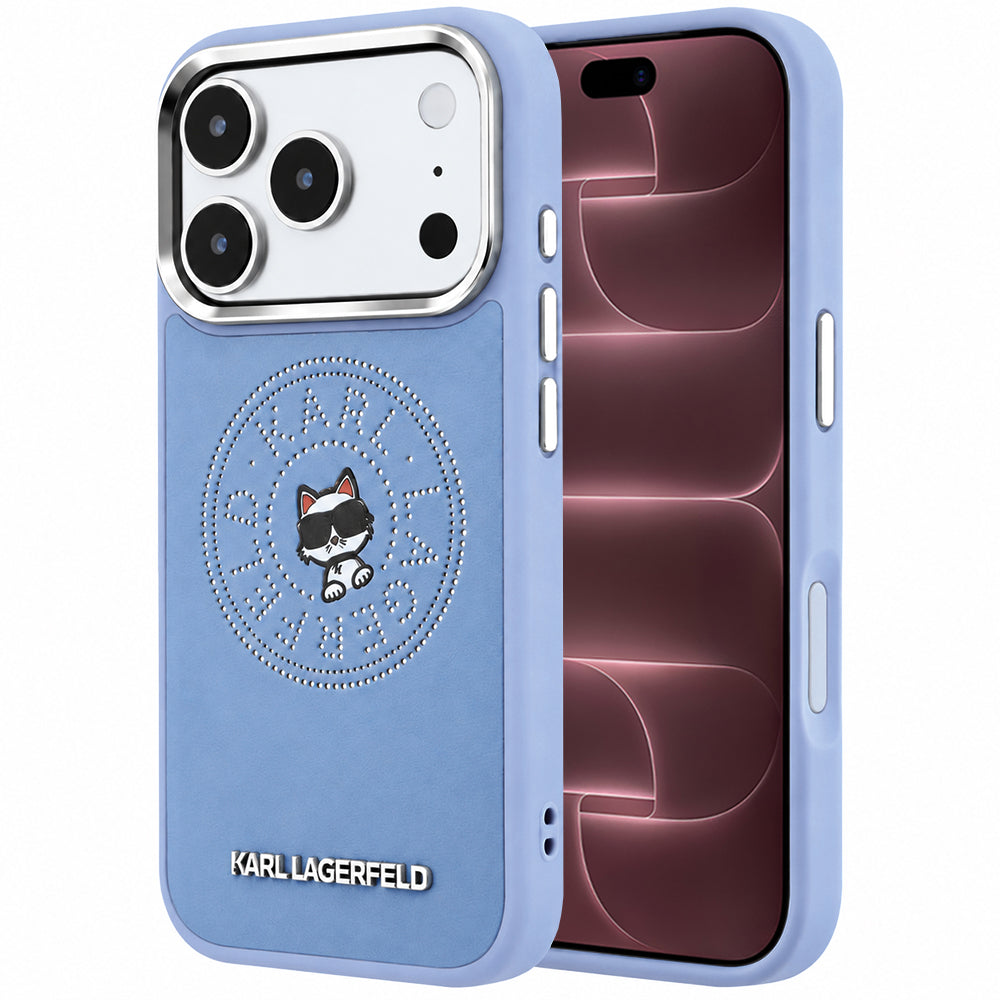 Capa MagSafe para Apple iPhone 18 Pro Max / 17 Pro Max, Karl Lagerfeld, Point and Choupette Sketch, Azul