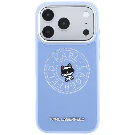 Capa MagSafe para Apple iPhone 18 Pro Max / 17 Pro Max, Karl Lagerfeld, Point and Choupette Sketch, Azul