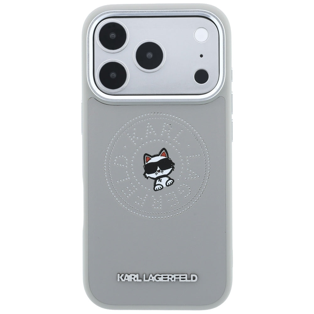 Capa MagSafe para Apple iPhone 18 Pro Max / 17 Pro Max, Karl Lagerfeld, Point and Choupette Sketch, Cinzento