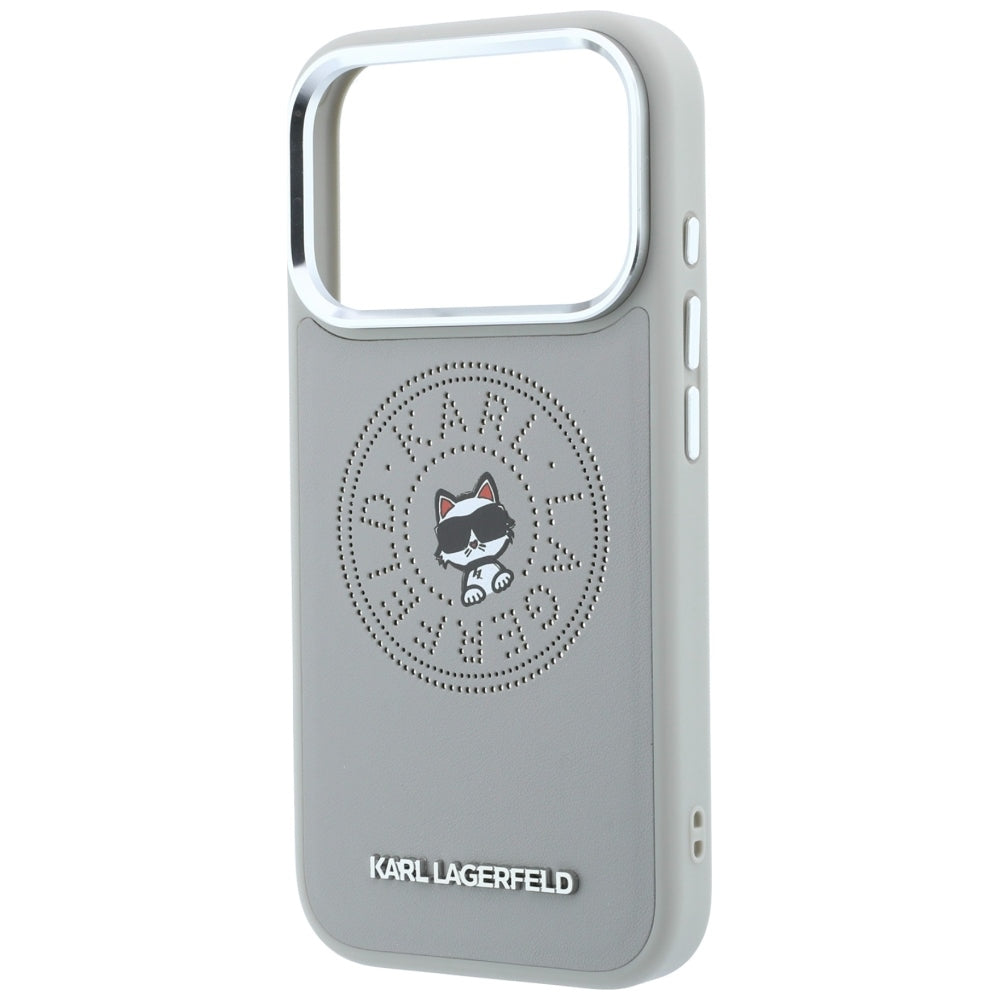 Capa MagSafe para Apple iPhone 18 Pro Max / 17 Pro Max, Karl Lagerfeld, Point and Choupette Sketch, Cinzento