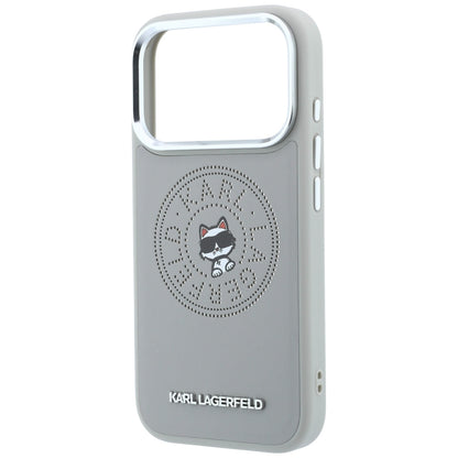 Capa MagSafe para Apple iPhone 18 Pro Max / 17 Pro Max, Karl Lagerfeld, Point and Choupette Sketch, Cinzento