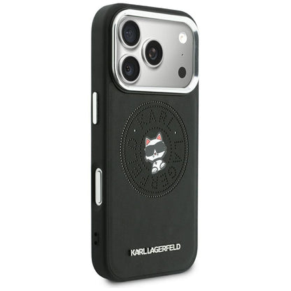 Capa MagSafe para Apple iPhone 18 Pro Max / 17 Pro Max, Karl Lagerfeld, Point and Choupette Sketch, Preta
