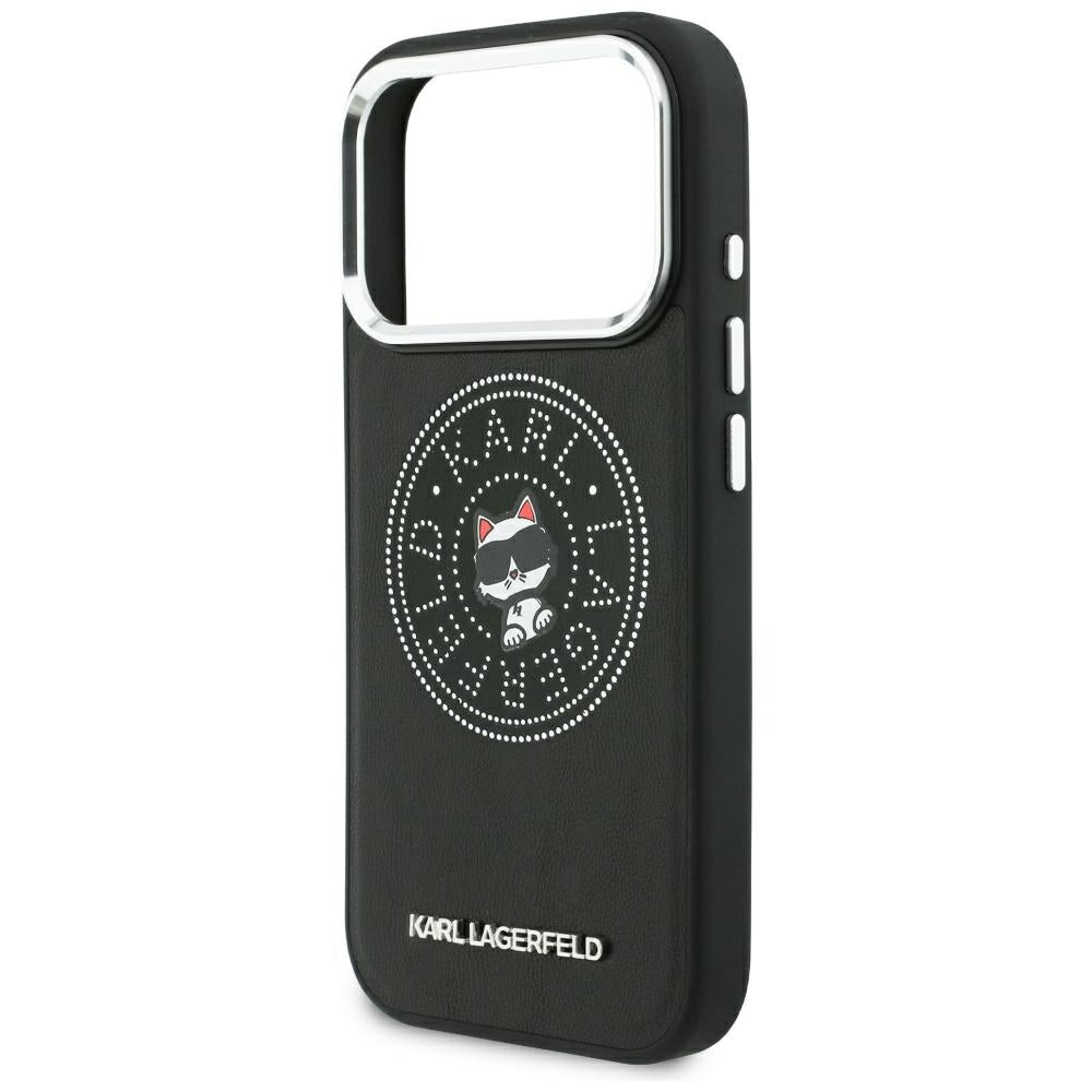 Capa MagSafe para Apple iPhone 18 Pro Max / 17 Pro Max, Karl Lagerfeld, Point and Choupette Sketch, Preta