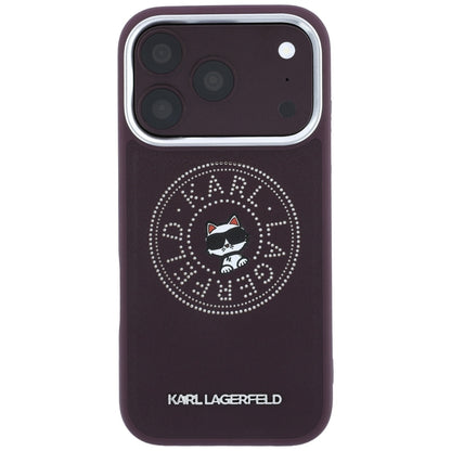 Capa MagSafe para Apple iPhone 18 Pro Max / 17 Pro Max, Karl Lagerfeld, Point and Choupette Sketch, Vinho