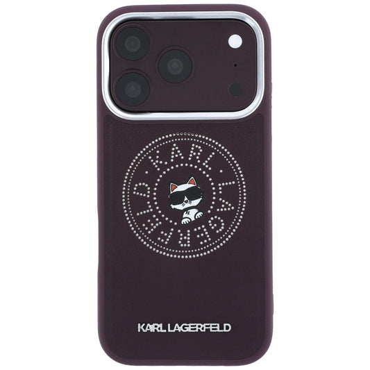 Capa MagSafe para Apple iPhone 18 Pro Max / 17 Pro Max, Karl Lagerfeld, Point and Choupette Sketch, Vinho