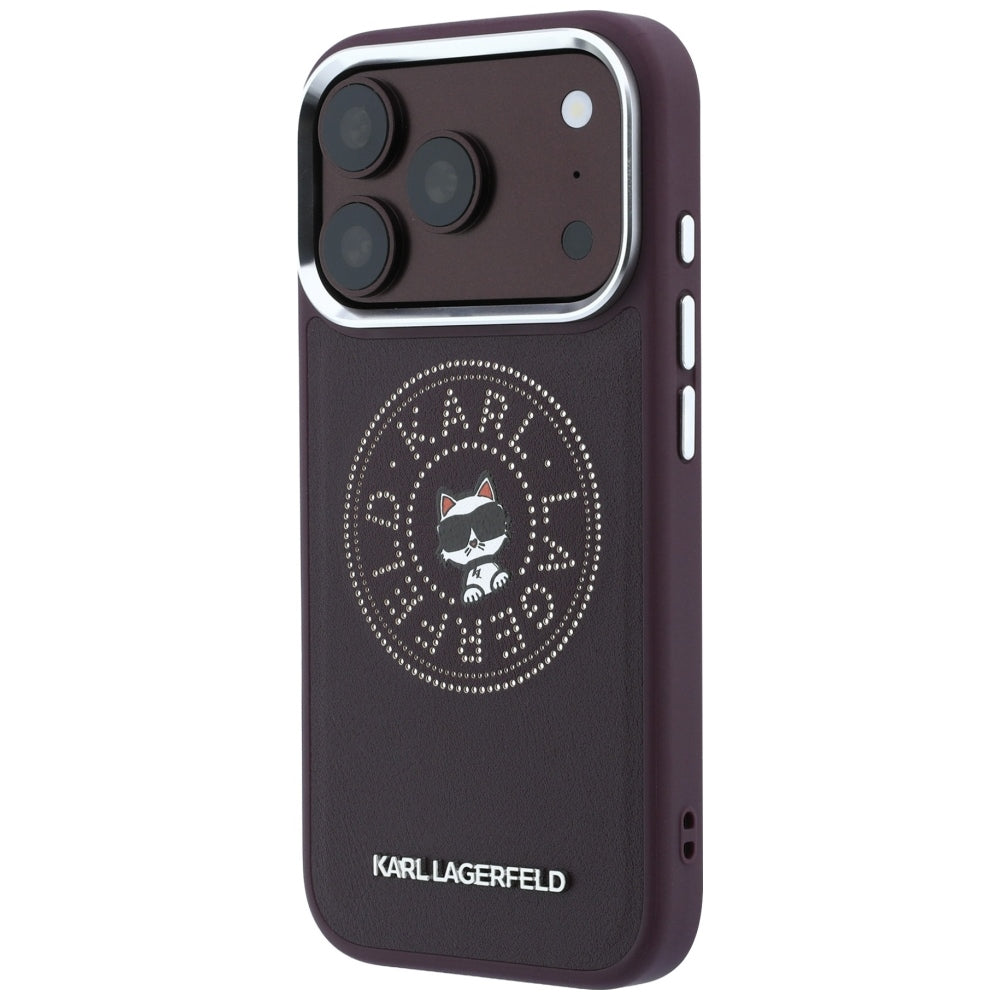 Capa MagSafe para Apple iPhone 18 Pro Max / 17 Pro Max, Karl Lagerfeld, Point and Choupette Sketch, Vinho