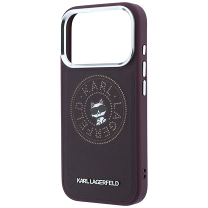 Capa MagSafe para Apple iPhone 18 Pro Max / 17 Pro Max, Karl Lagerfeld, Point and Choupette Sketch, Vinho