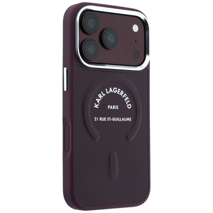 Capa MagSafe para Apple iPhone 18 Pro Max / 17 Pro Max, Karl Lagerfeld, Anel Karl RSG Logo, Vinho