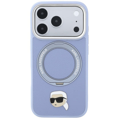 Capa MagSafe para Apple iPhone 18 Pro Max / 17 Pro Max, Karl Lagerfeld, Ring Stand 360 Karl Pin, Azul-claro