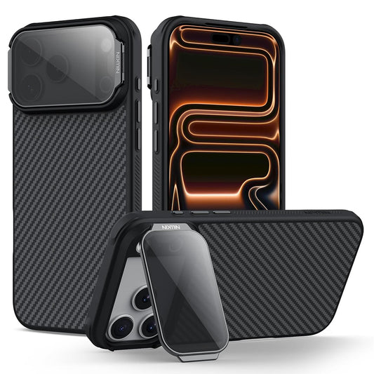 Capa MagSafe para Apple iPhone 18 Pro Max / 17 Pro Max, Nillkin, CarboProp com Tampa de Lente Preta Transparente, Preta