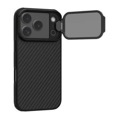 Capa MagSafe para Apple iPhone 18 Pro Max / 17 Pro Max, Nillkin, CarboProp com Tampa de Lente Preta Transparente, Preta