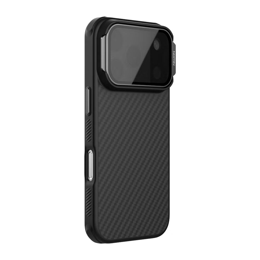 Capa MagSafe para Apple iPhone 18 Pro Max / 17 Pro Max, Nillkin, CarboProp com Tampa de Lente Preta Transparente, Preta