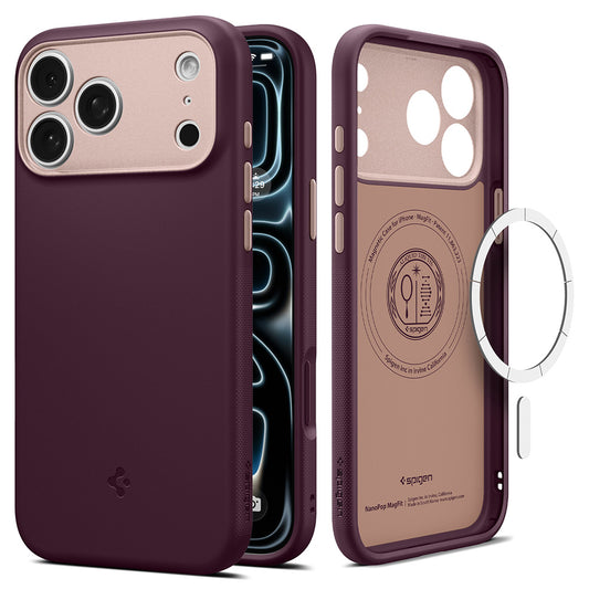 Capa MagSafe para Apple iPhone 18 Pro Max / 17 Pro Max, Spigen, Caseology Nano Pop, Vinho ACS12141