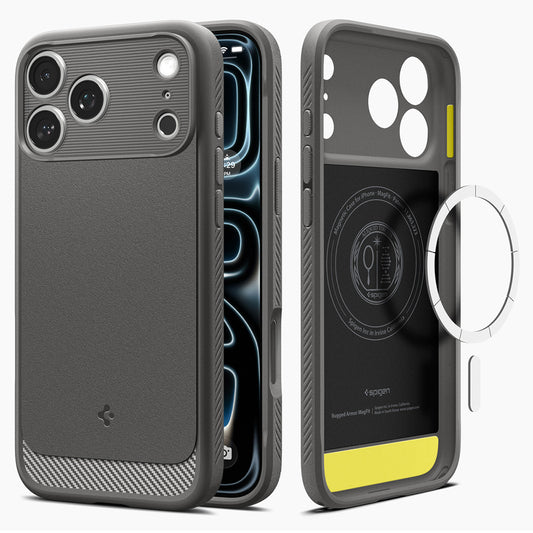 Capa MagSafe para Apple iPhone 18 Pro Max / 17 Pro Max, Spigen, Rugged Armor, Cinzento ACS12110