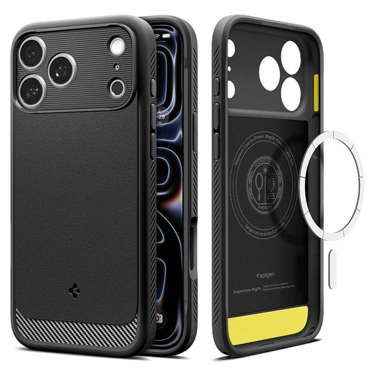 Capa MagSafe para Apple iPhone 18 Pro Max / 17 Pro Max, Spigen, Rugged Armor, Preto Mate ACS12109