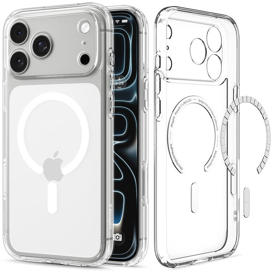 Capa MagSafe para Apple iPhone 18 Pro Max / 17 Pro Max, Spigen, Ultra Hybrid, Transparente Branca ACS12118