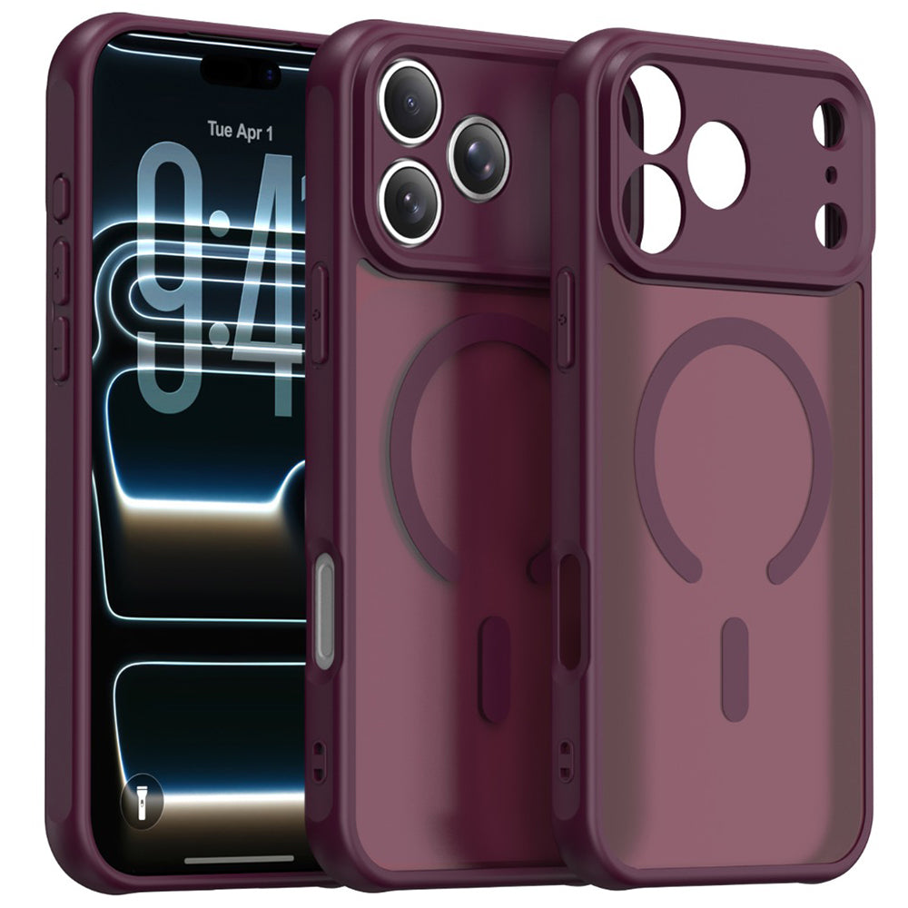 Capa MagSafe para Apple iPhone 18 Pro Max / 17 Pro Max, Techsuit, HaloFrost II, Vinho Escuro