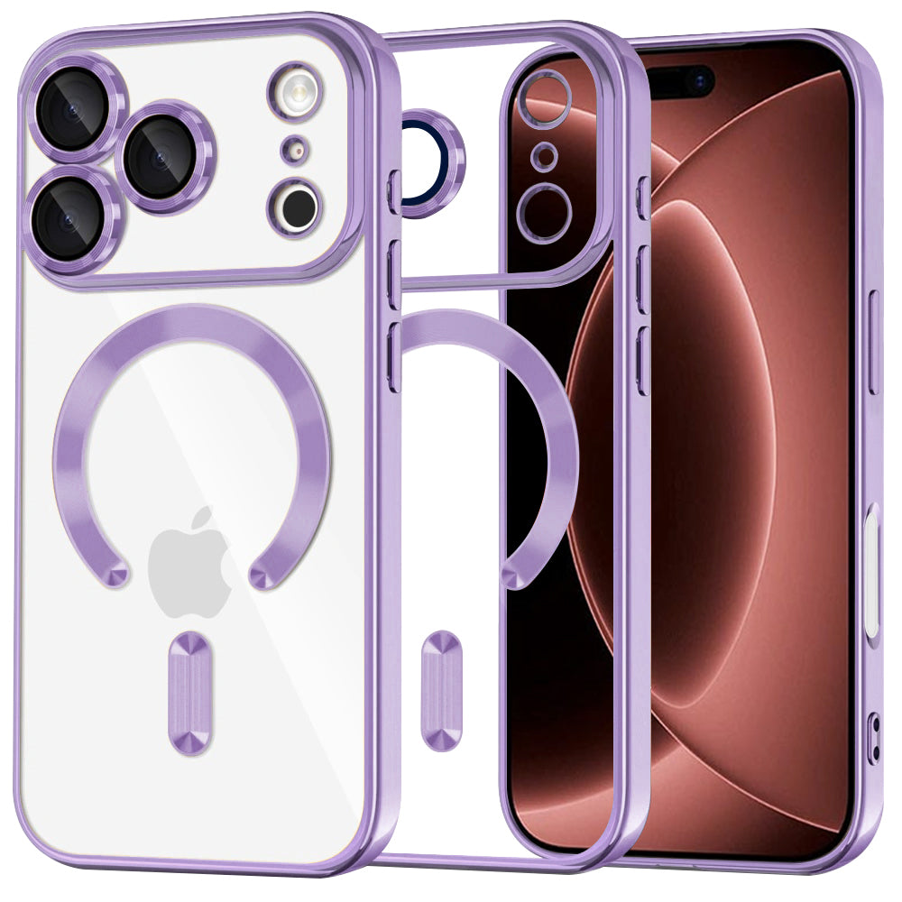Capa MagSafe para Apple iPhone 18 Pro Max / 17 Pro Max, Techsuit, Luxury Crystal, Roxo Claro