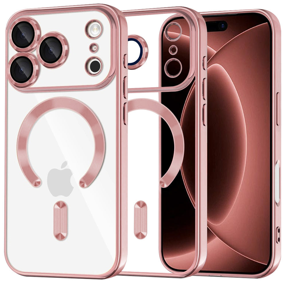 Capa MagSafe para Apple iPhone 18 Pro Max / 17 Pro Max, Techsuit, Luxury Crystal, Rosa