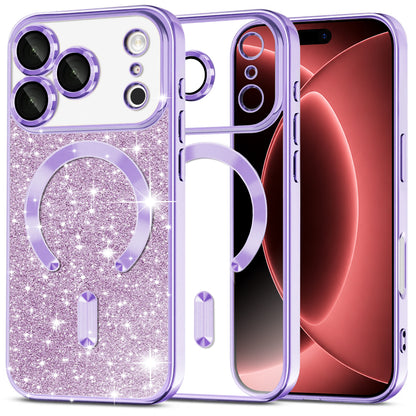 Capa MagSafe para Apple iPhone 18 Pro Max / 17 Pro Max, Techsuit, Luxury Glitter, Roxo Claro
